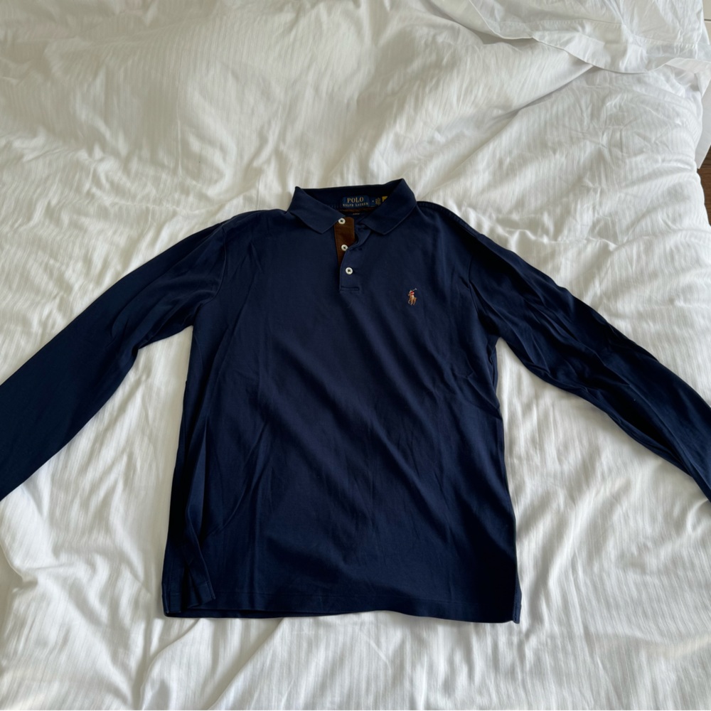Navy Blue Long Sleeve Polo Shirt
